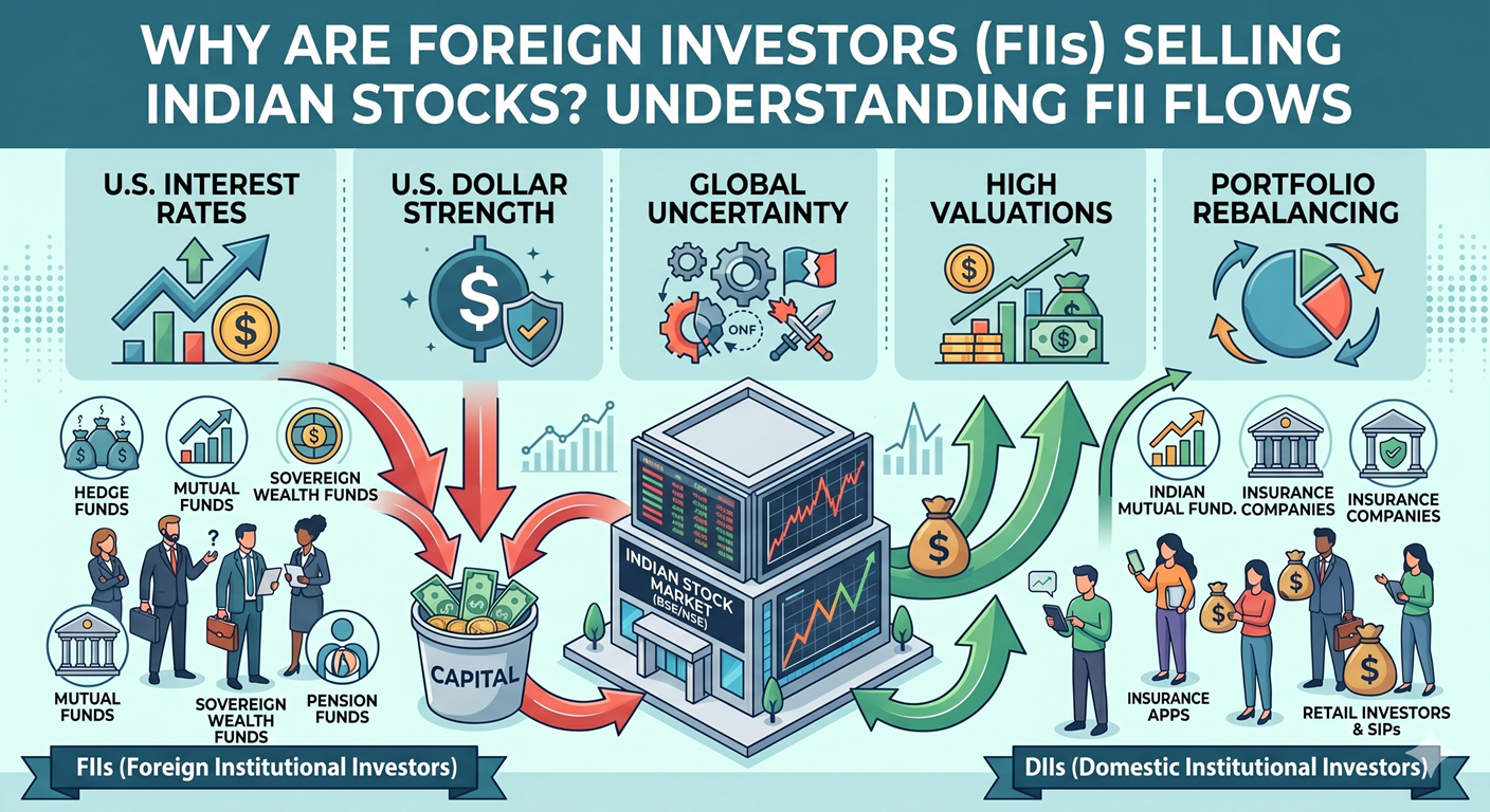 Why Are Foreign Investors (FIIs) Selling Indian Stocks? Understanding FII Outflows & Market Cycles