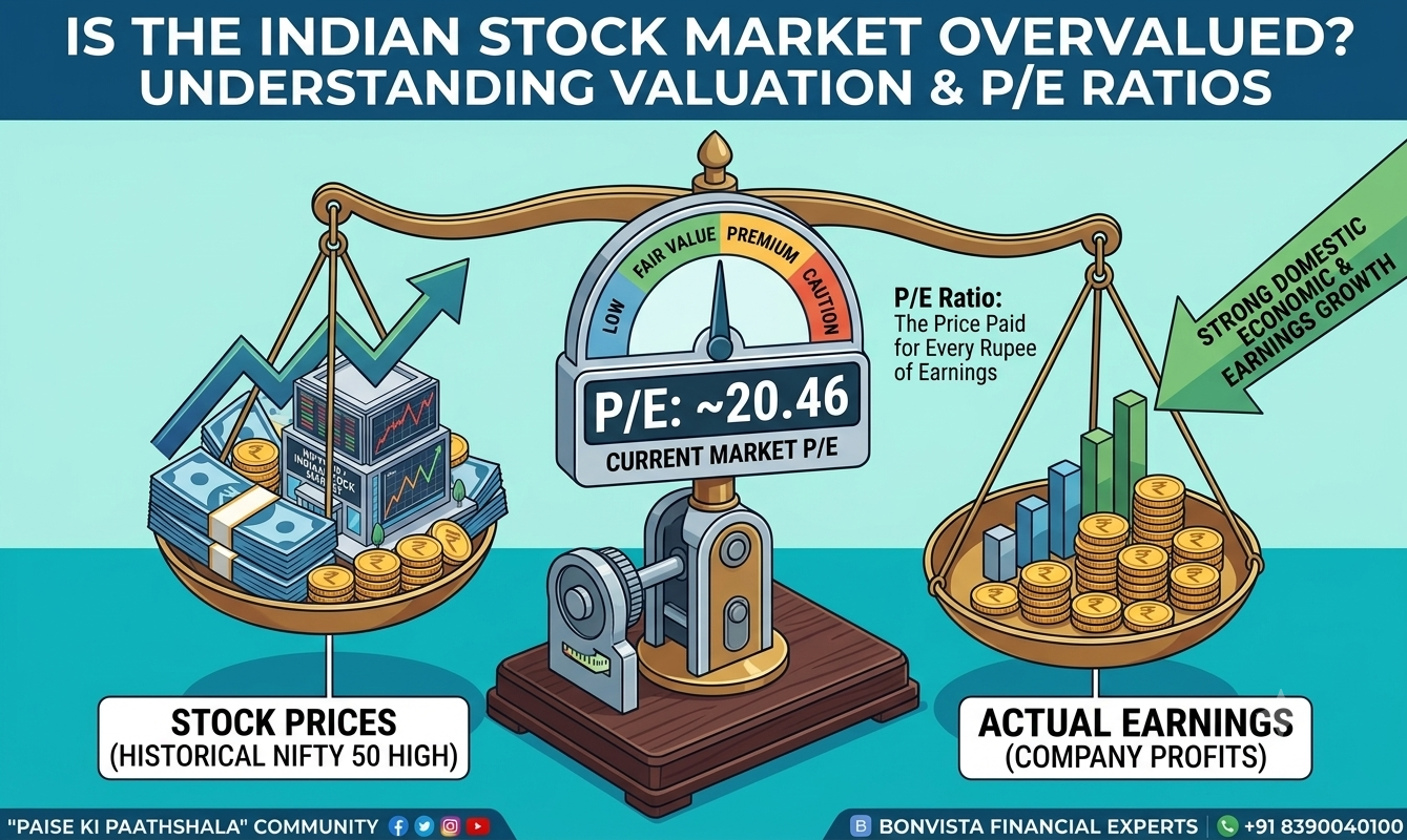 Is the Indian Stock Market Overvalued Right Now? Nifty 50 P/E Ratio Analysis & SIP Strategy for Reta